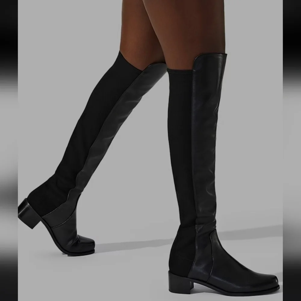 🌸Stuart‎ Weitzman Reserve Leather Black Over-the-Knee Boots